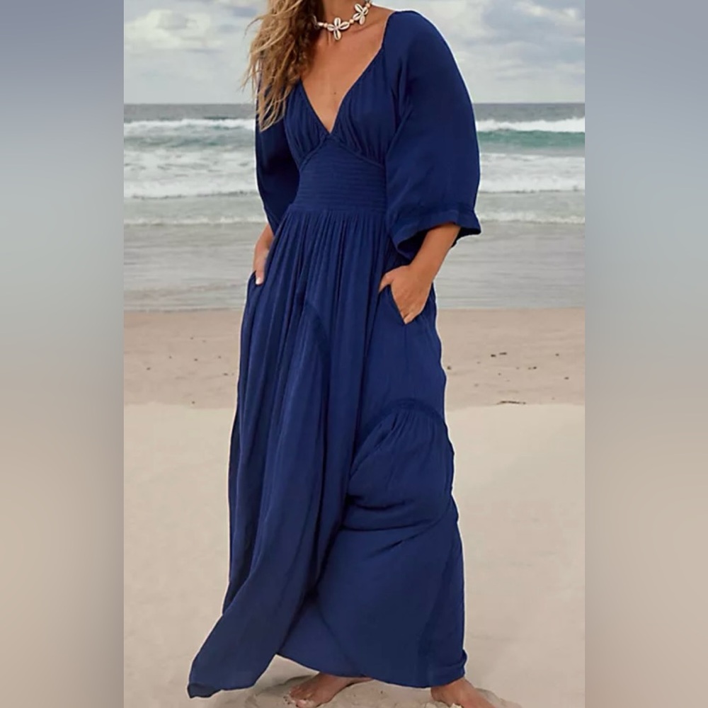 FREE PEOPLE Dixie Maxi Twilight Blue, S